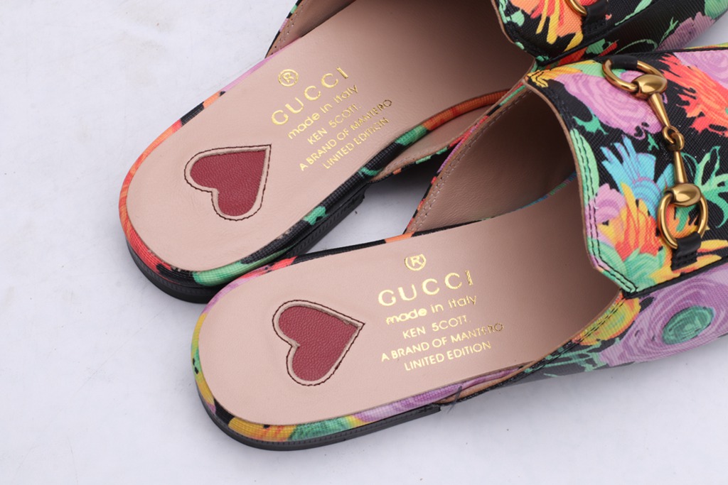 Multicolor Princetown Floral Canvas Slippe